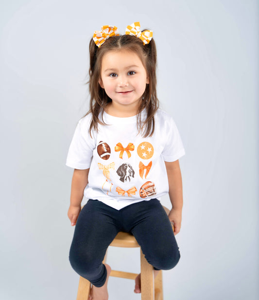 Tennessee bows- Girl's shirt and infant bodysuit