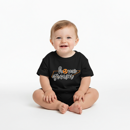 baby boy in black home grown tennessee onesie