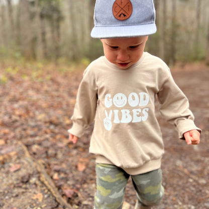 Good vibes- Organic cotton infant and toddler sweatshirt - Summit and Nest