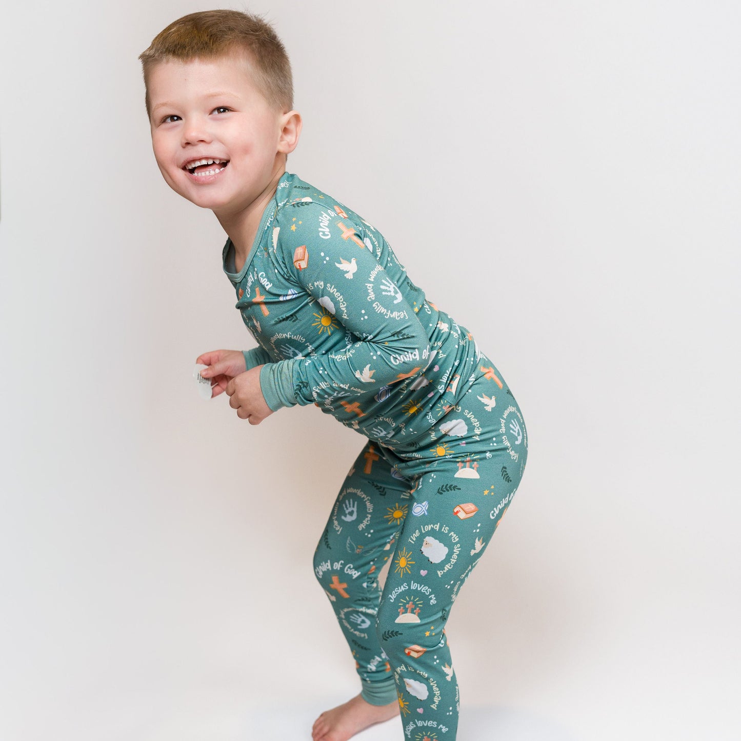 Faithful Blessings- Bamboo two piece pajama set- Toddler and big kid - Summit and Nest