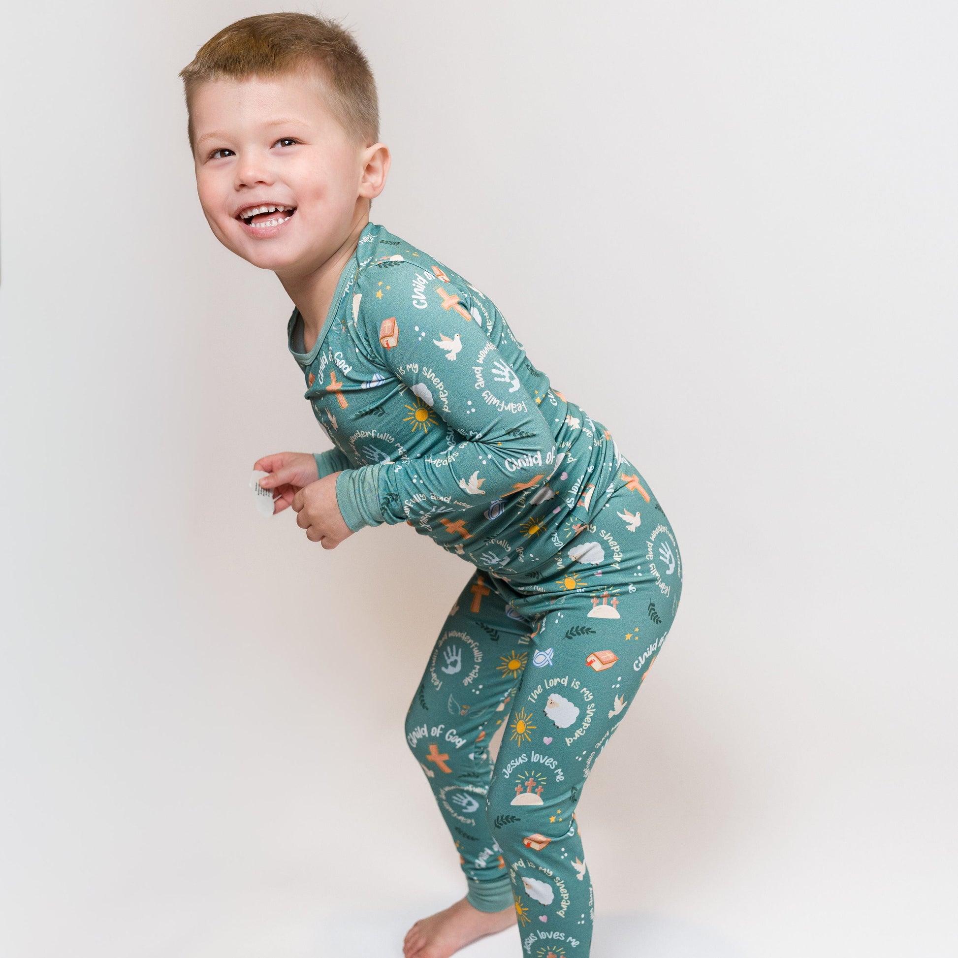 Faithful Blessings- Bamboo two piece pajama set- Toddler and big kid - Summit and Nest