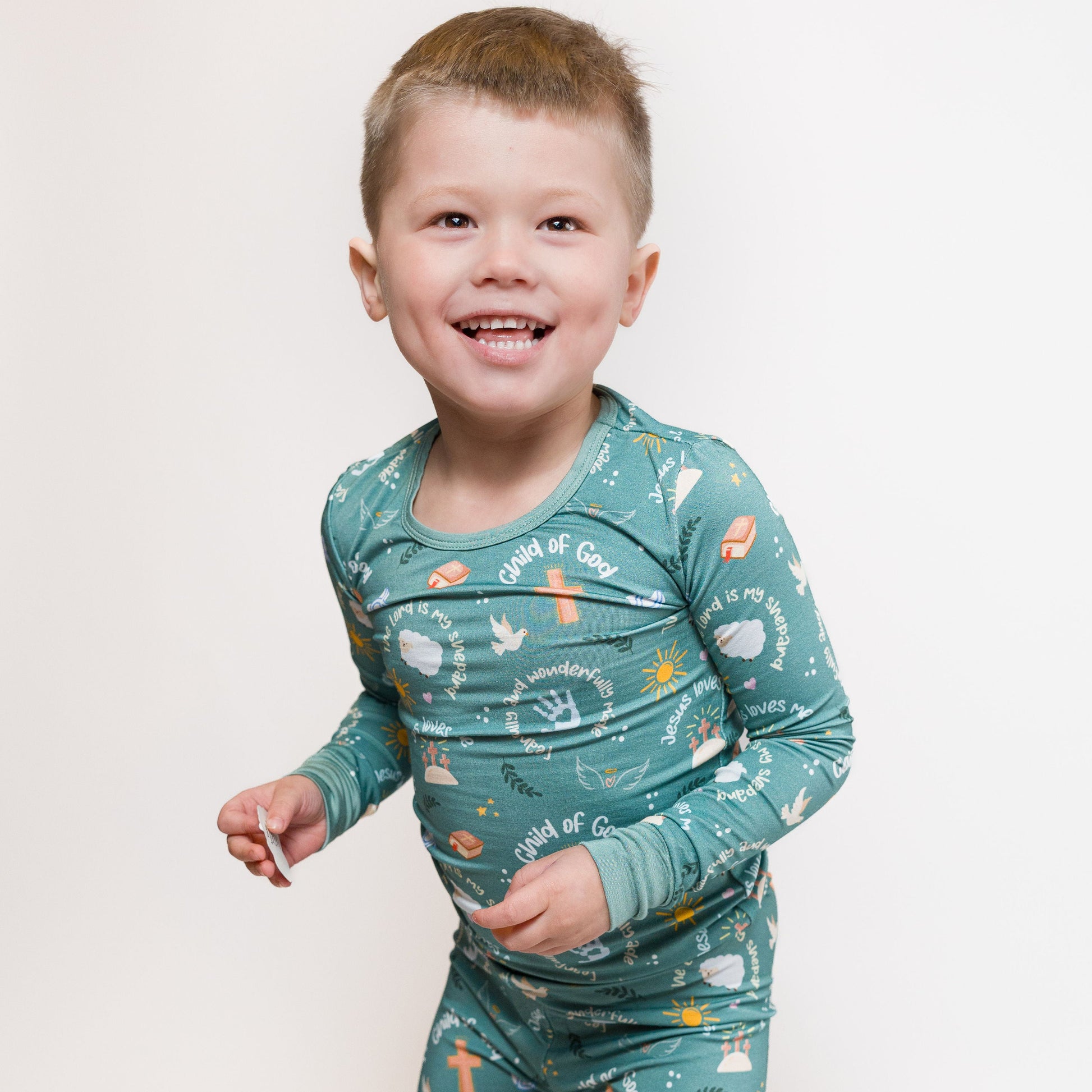 Faithful Blessings- Bamboo two piece pajama set- Toddler and big kid - Summit and Nest