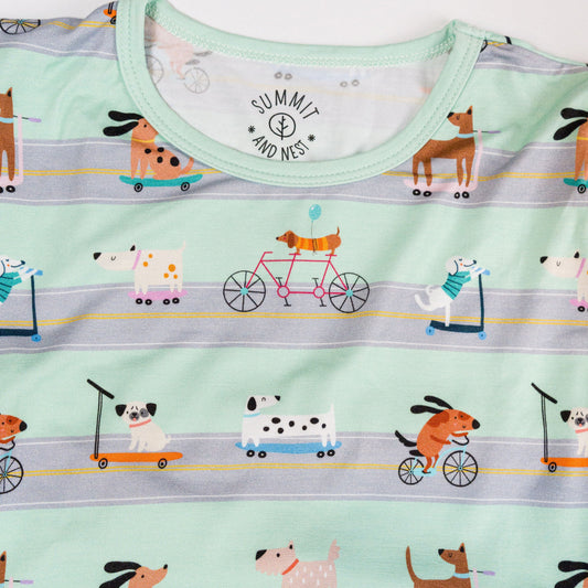 Waggin' Wheels- Bamboo two piece pajama set- Toddler and big kid - Summit and Nest