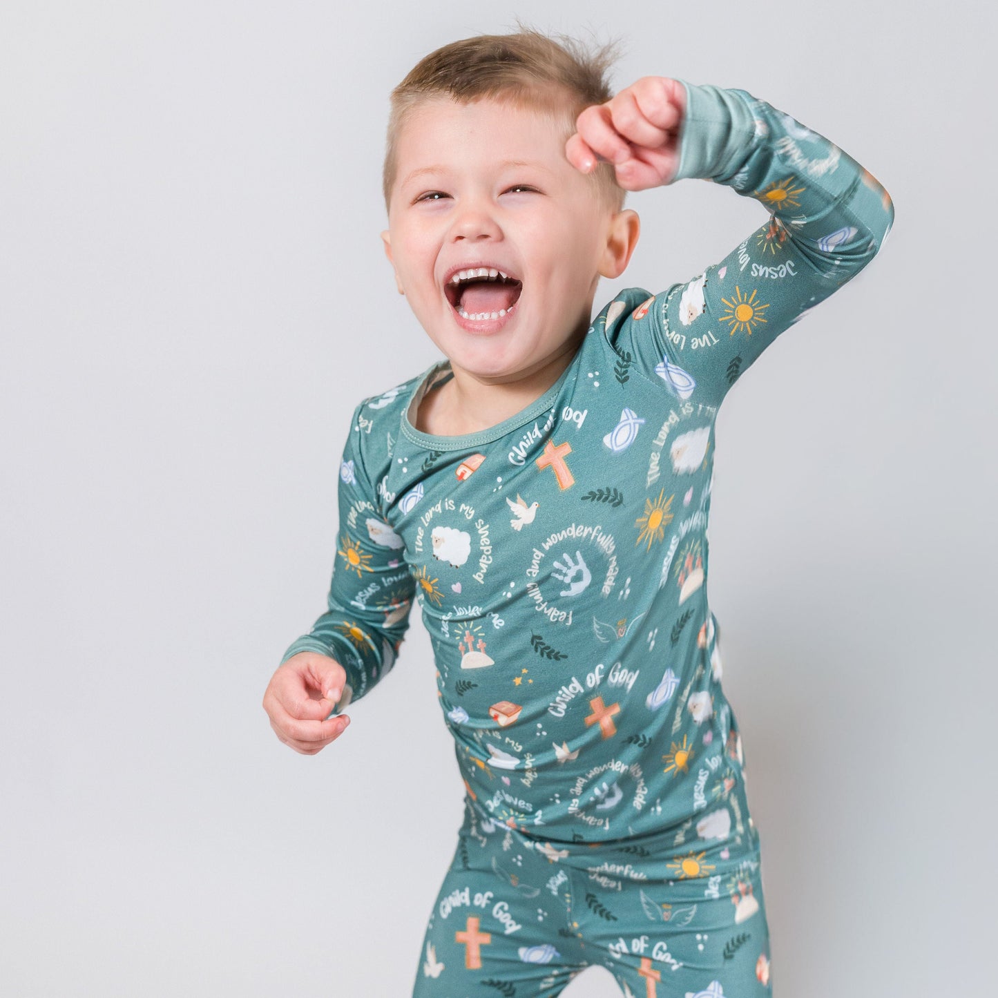 Faithful Blessings- Bamboo two piece pajama set- Toddler and big kid - Summit and Nest