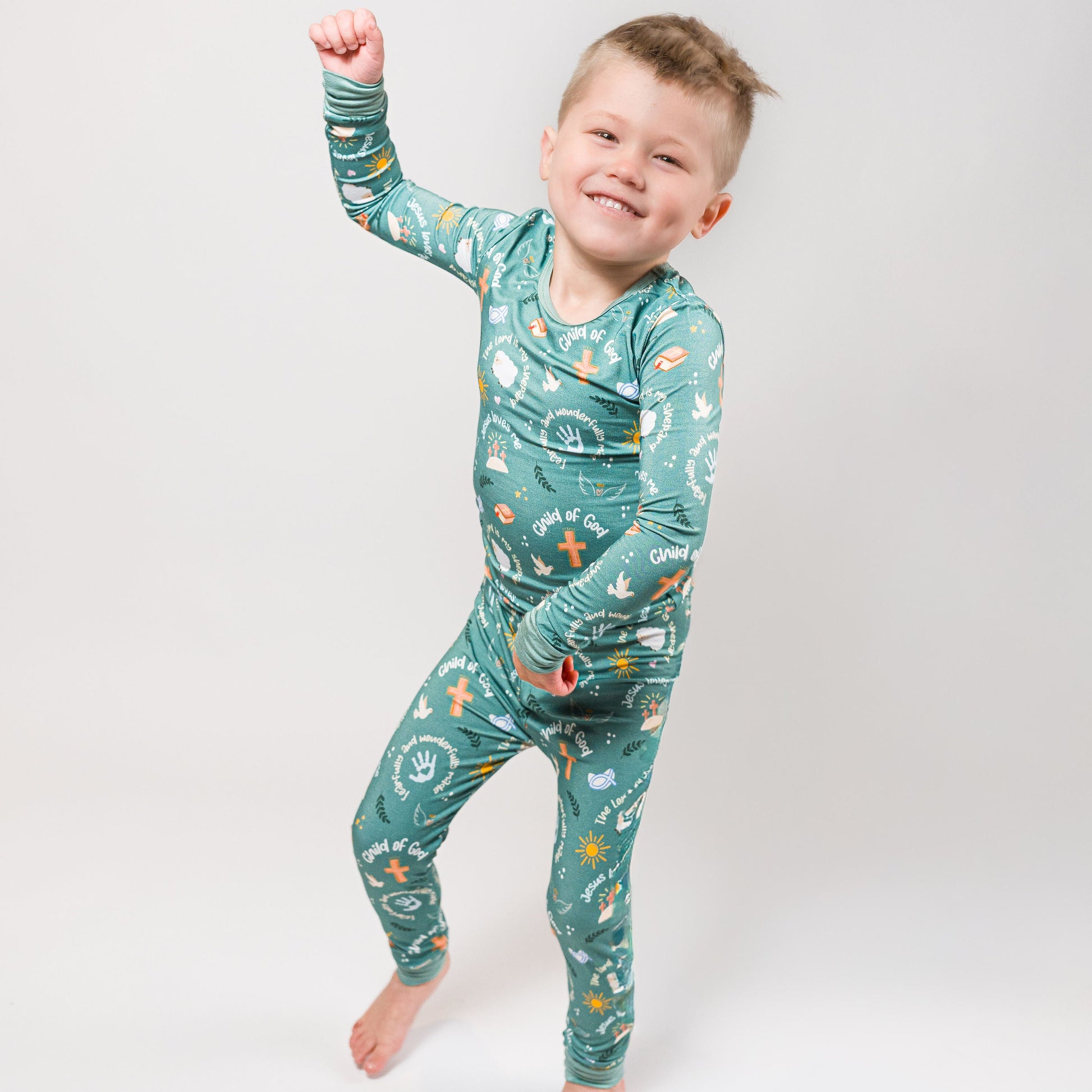 Faithful Blessings- Bamboo two piece pajama set- Toddler and big kid - Summit and Nest