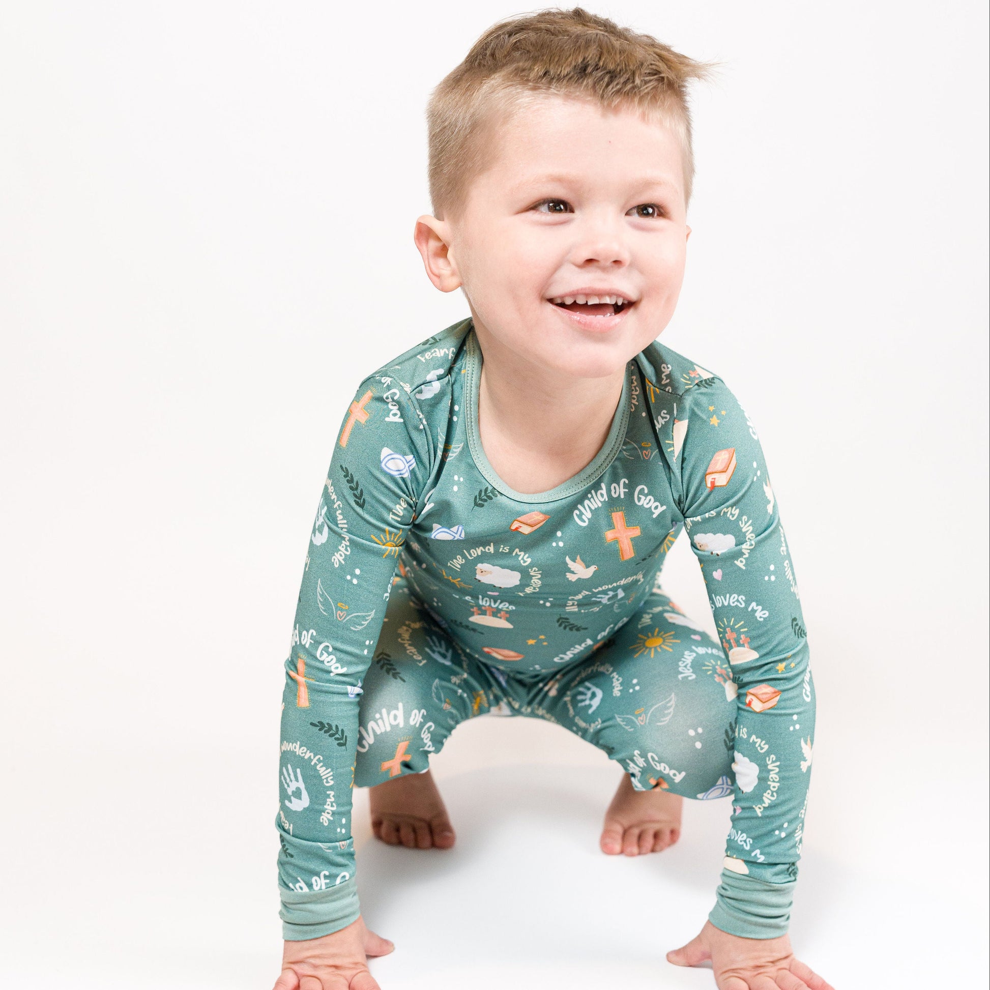 Faithful Blessings- Bamboo two piece pajama set- Toddler and big kid - Summit and Nest