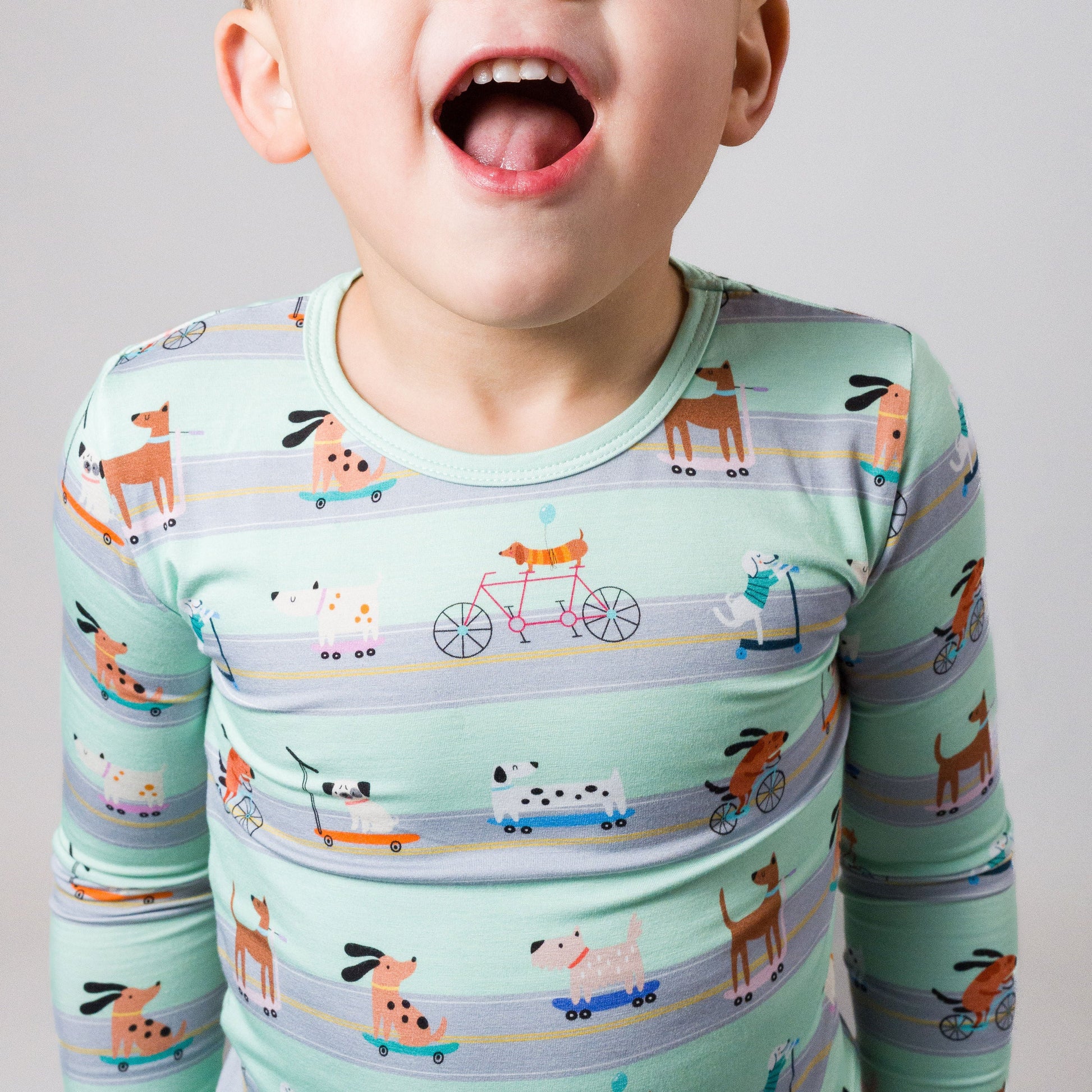 Waggin' Wheels- Bamboo two piece pajama set- Toddler and big kid - Summit and Nest