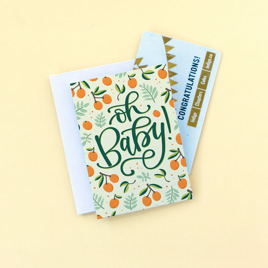 Oh Baby Card - Oranges - Summit and Nest
