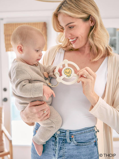 Mr. Happy Silicone Teether Ring w Detachable Clip - Summit and Nest