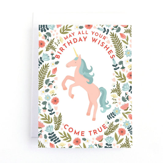 Floral Unicorn Birthday Card - Summit and Nest