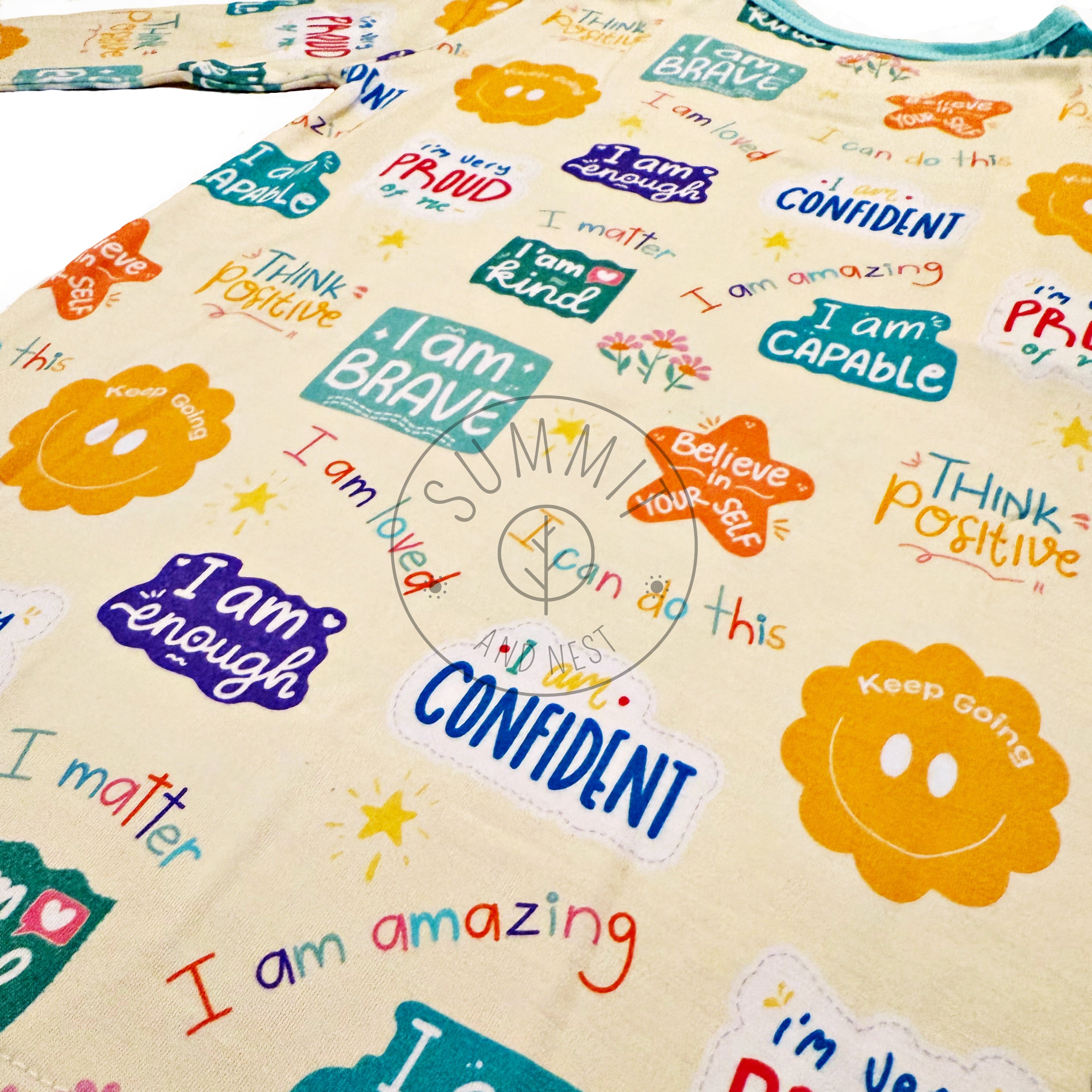 Positive affirmations- Bamboo convertible footie- Zippy pajamas
