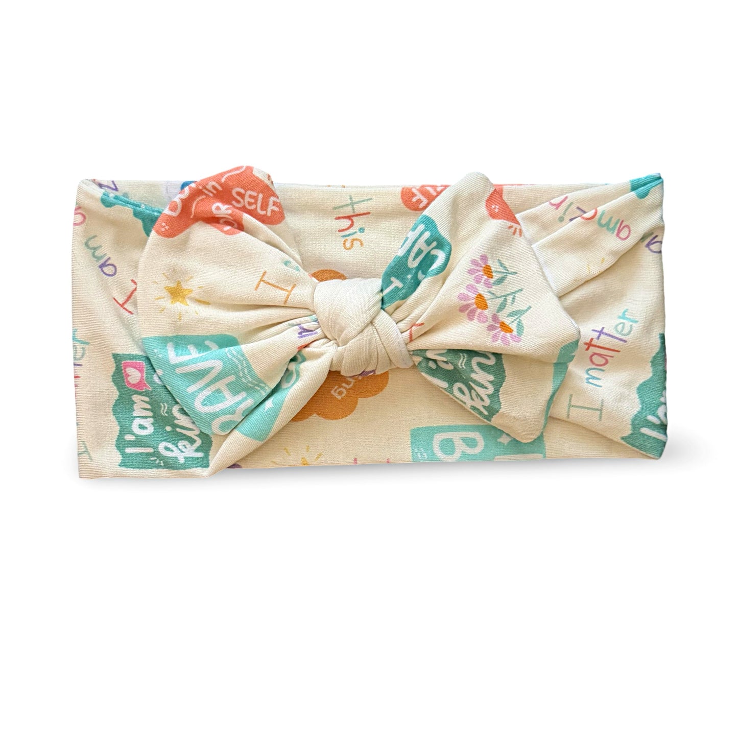 Positive Affirmations- Bamboo Bow Headband