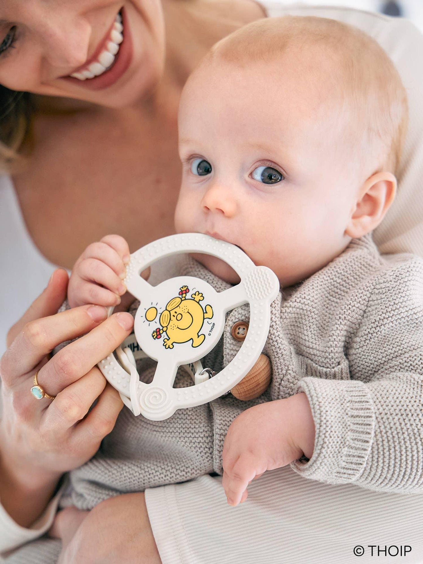 Little Miss Sunshine Teether Ring w/ Detachable Clip - Summit and Nest