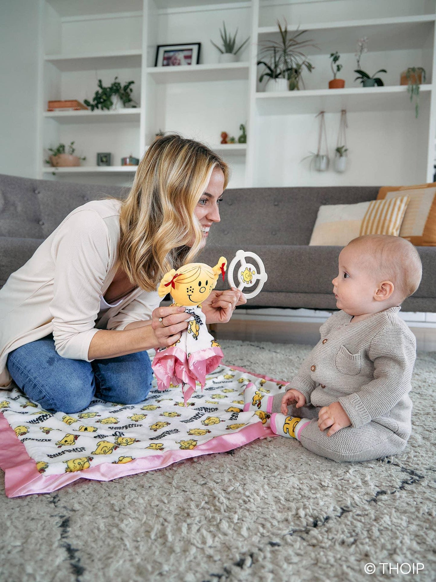 Little Miss Sunshine Teether Ring w/ Detachable Clip - Summit and Nest