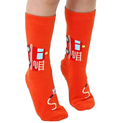 3D Packaged Kids Crew Socks- "Fire truck" - Summit and Nest