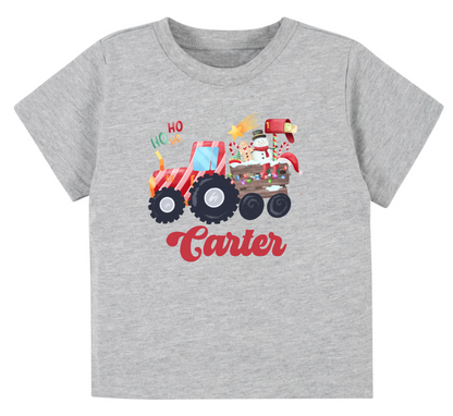 Christmas tractor (customized)- Children's shirt and infant bodysuit - Summit and Nest