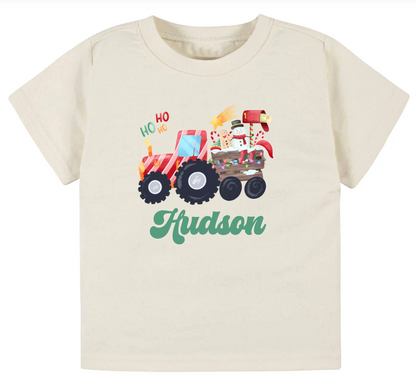 Christmas tractor (customized)- Children's shirt and infant bodysuit - Summit and Nest