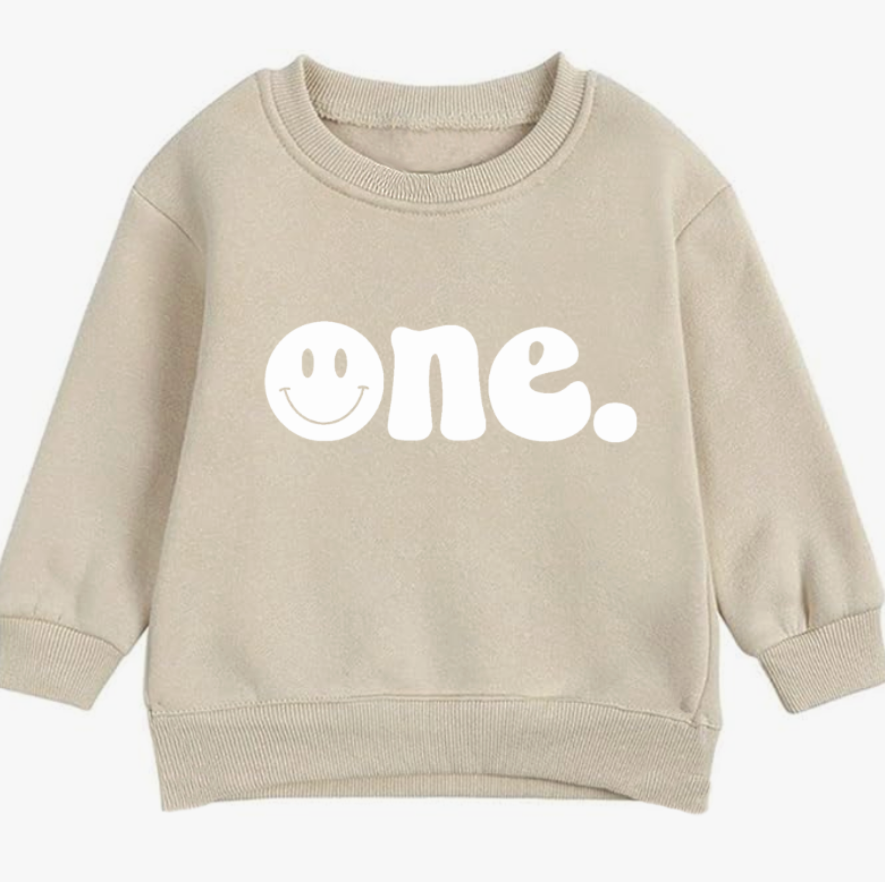 One. Smiley first birthday- Organic cotton infant and toddler sweatshirt - Summit and Nest