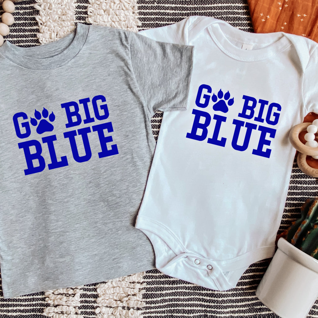 Go Big Blue- Children's shirt and infant bodysuit - Summit and Nest