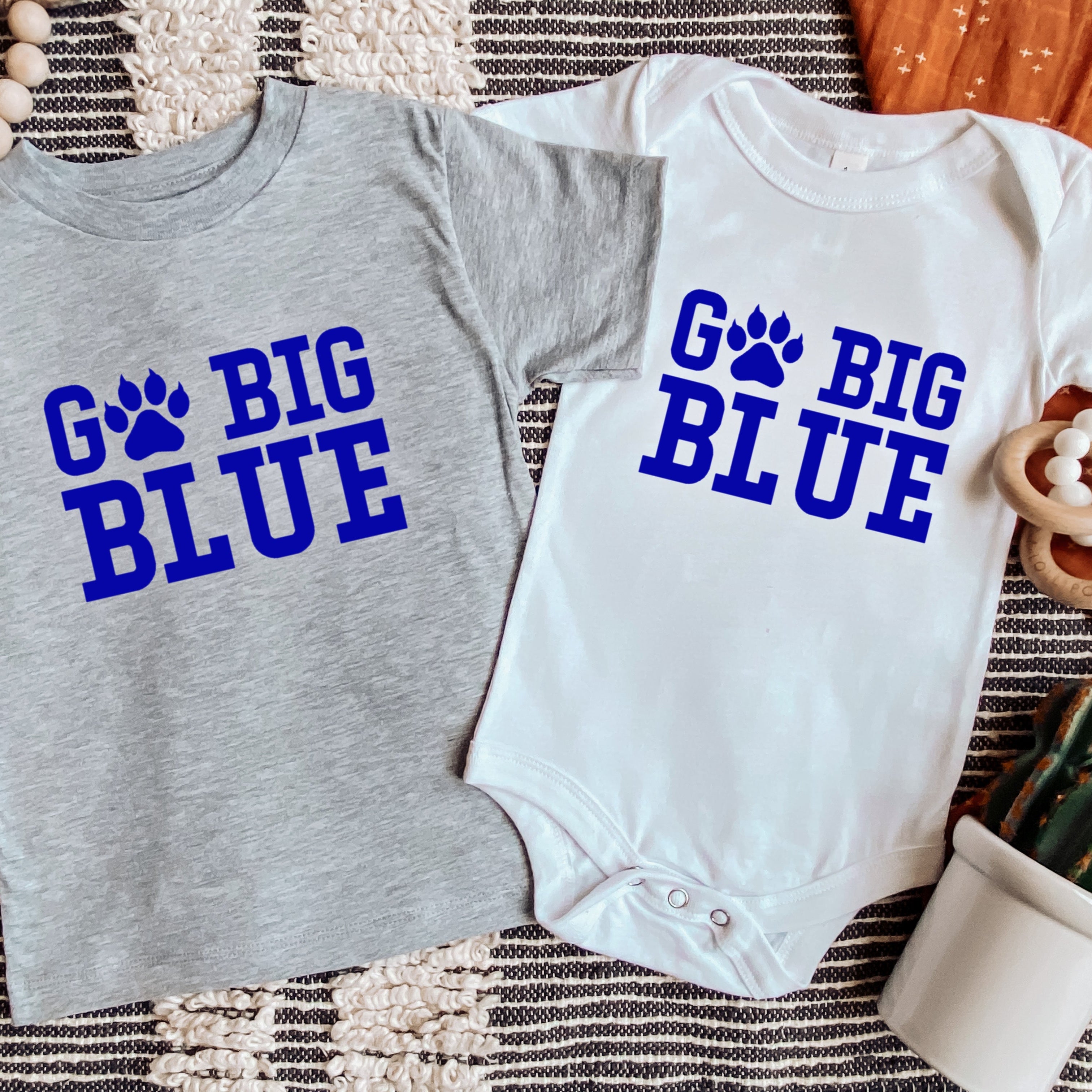 Go Big Blue- Children's shirt and infant bodysuit - Summit and Nest