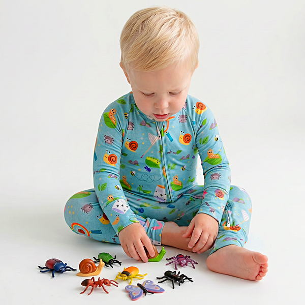Bug hunt- Bamboo convertible footie- Zippy pajamas