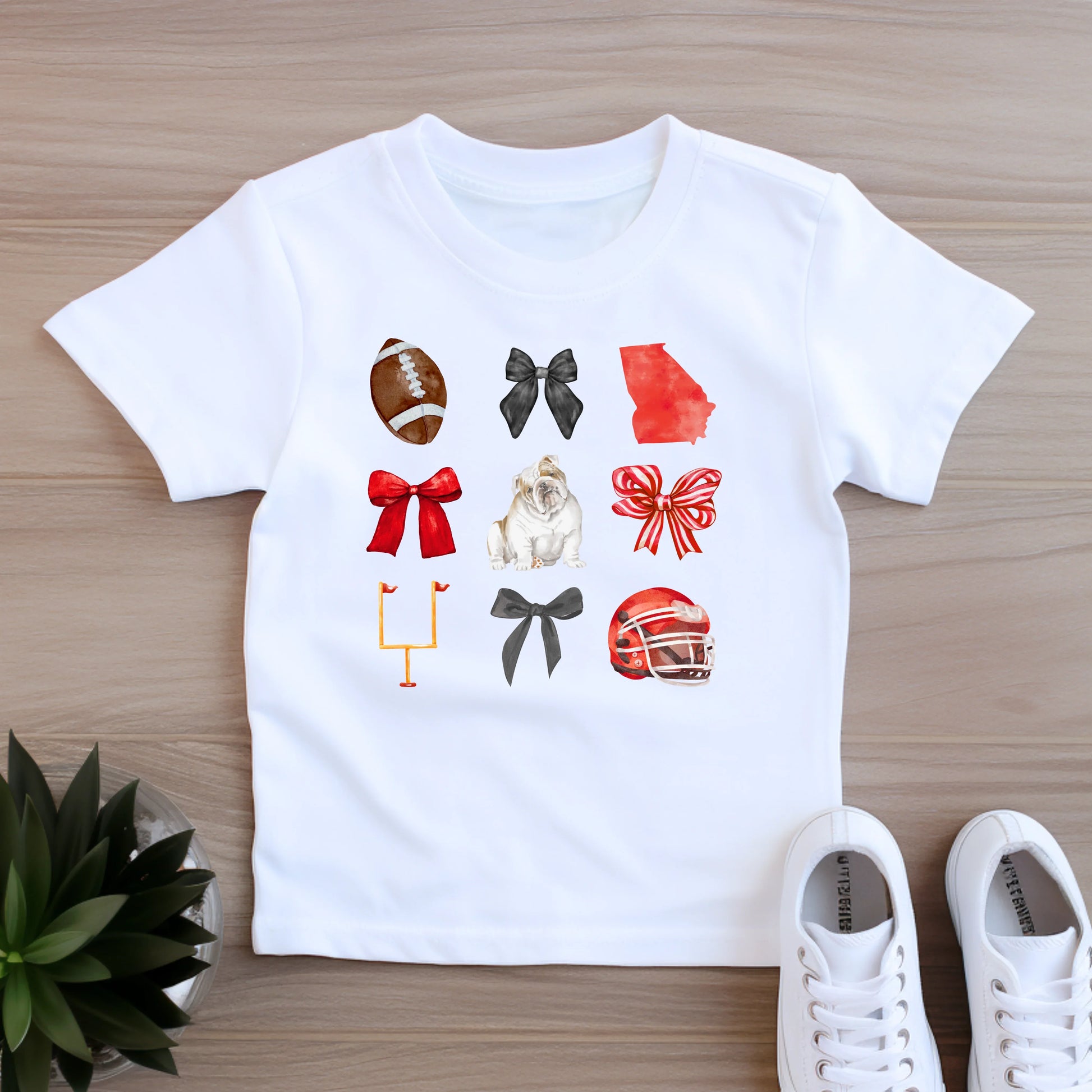 Bulldog bows- Georgia children's tee shirt and infant bodysuit - Summit and Nest