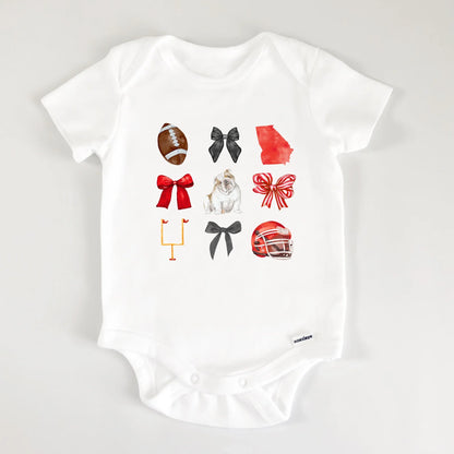 Bulldog bows- Georgia children's tee shirt and infant bodysuit - Summit and Nest