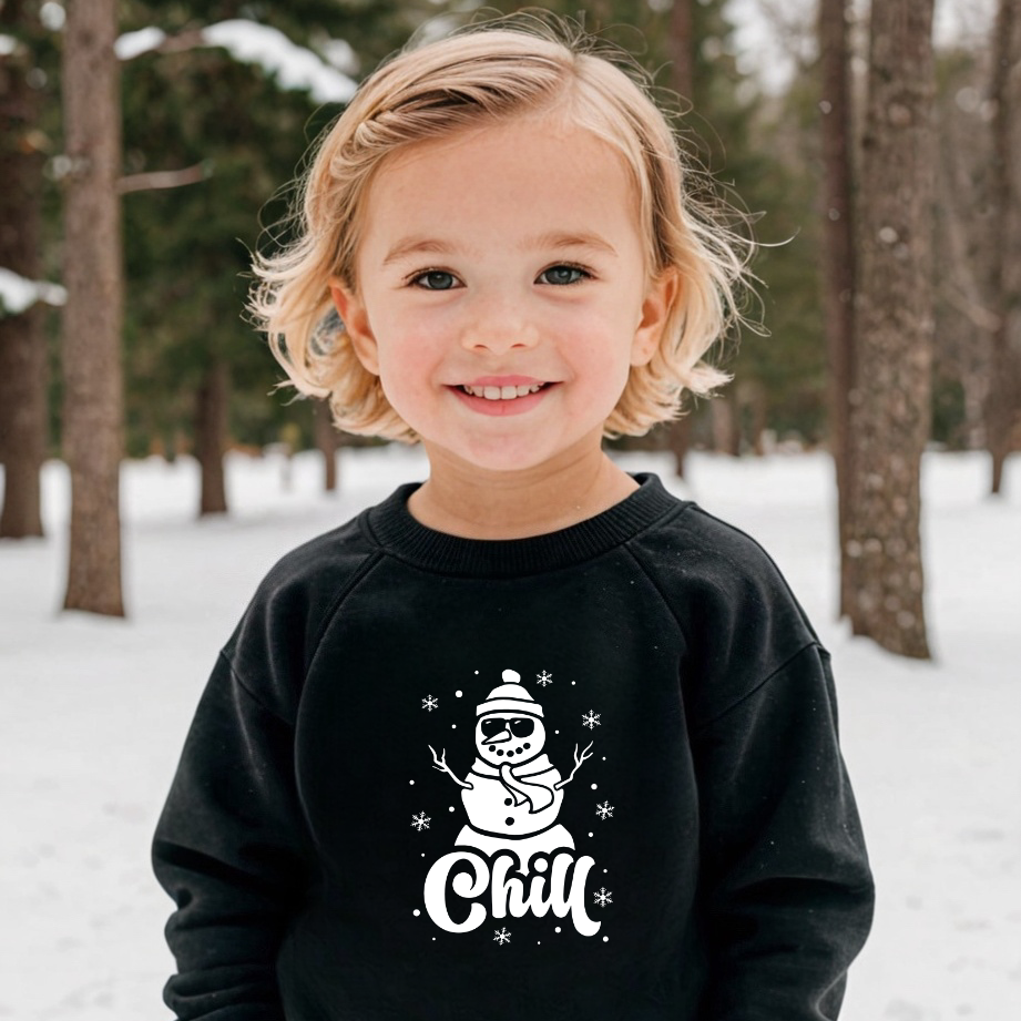 Chill snowman- Organic cotton infant and toddler sweatshirt - Summit and Nest