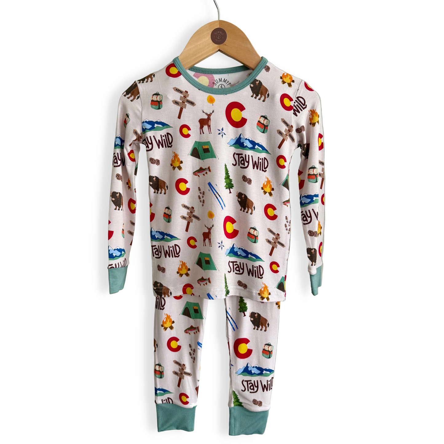 Wild Colorado- Bamboo two piece pajama set- Toddler and big kid - Summit and Nest