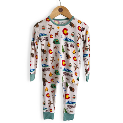 Wild Colorado- Bamboo two piece pajama set- Toddler and big kid - Summit and Nest