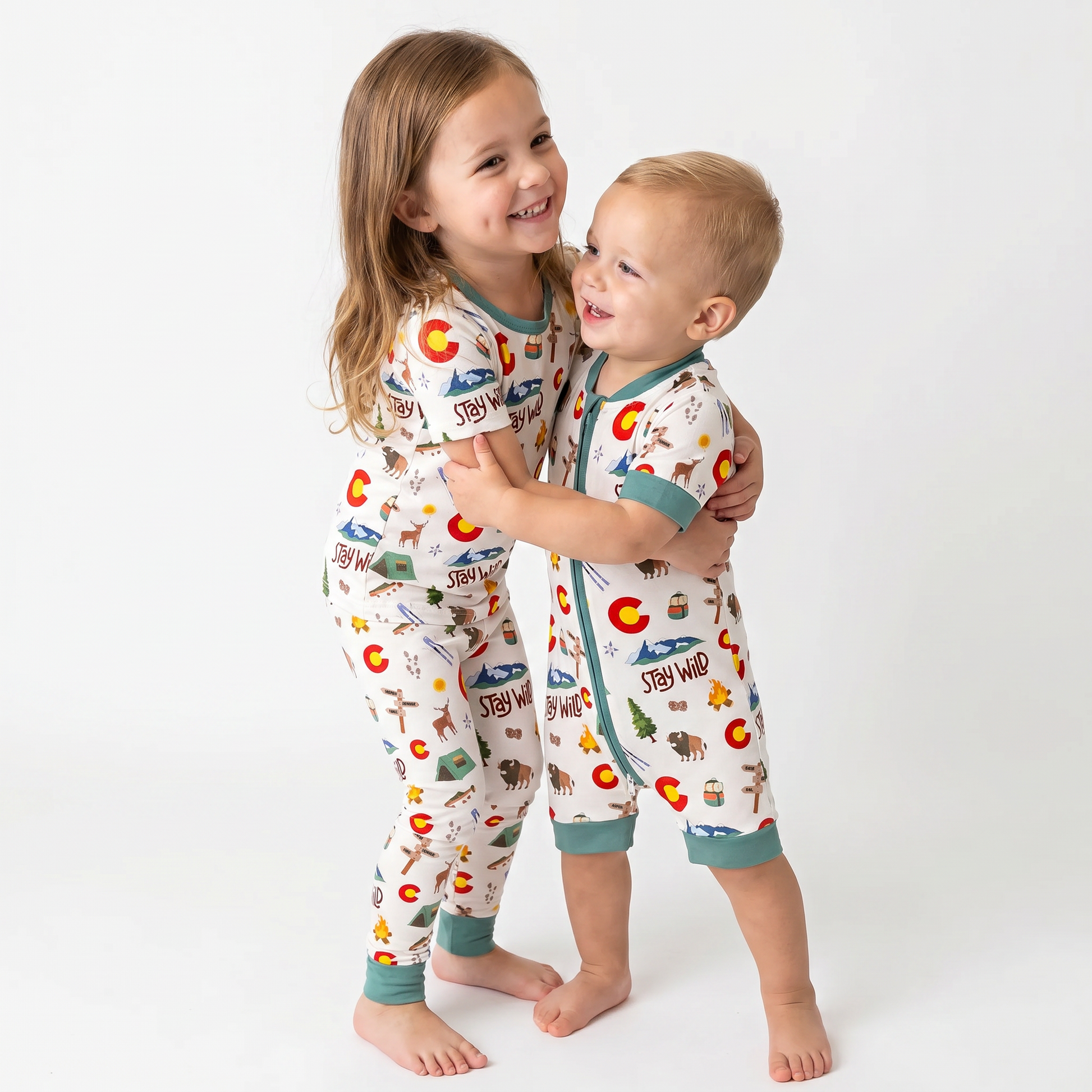 Wild Colorado- Bamboo shortie zip romper
