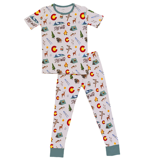 Wild Colorado- Bamboo short sleeve pajama set- Toddler and big kid