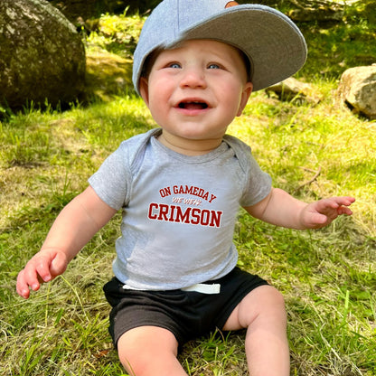 On gameday we wear crimson- Children's shirt and infant bodysuit - Summit and Nest