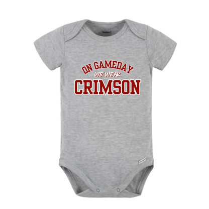 On gameday we wear crimson- Children's shirt and infant bodysuit - Summit and Nest