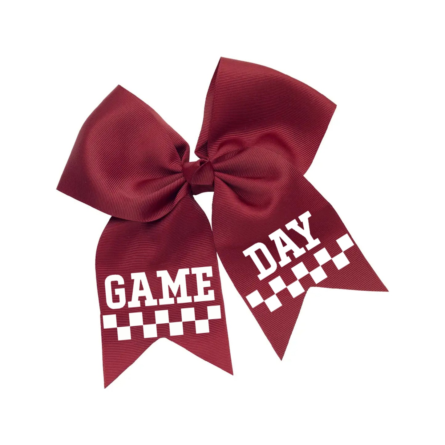 Dark red game day hair bow - Summit and Nest