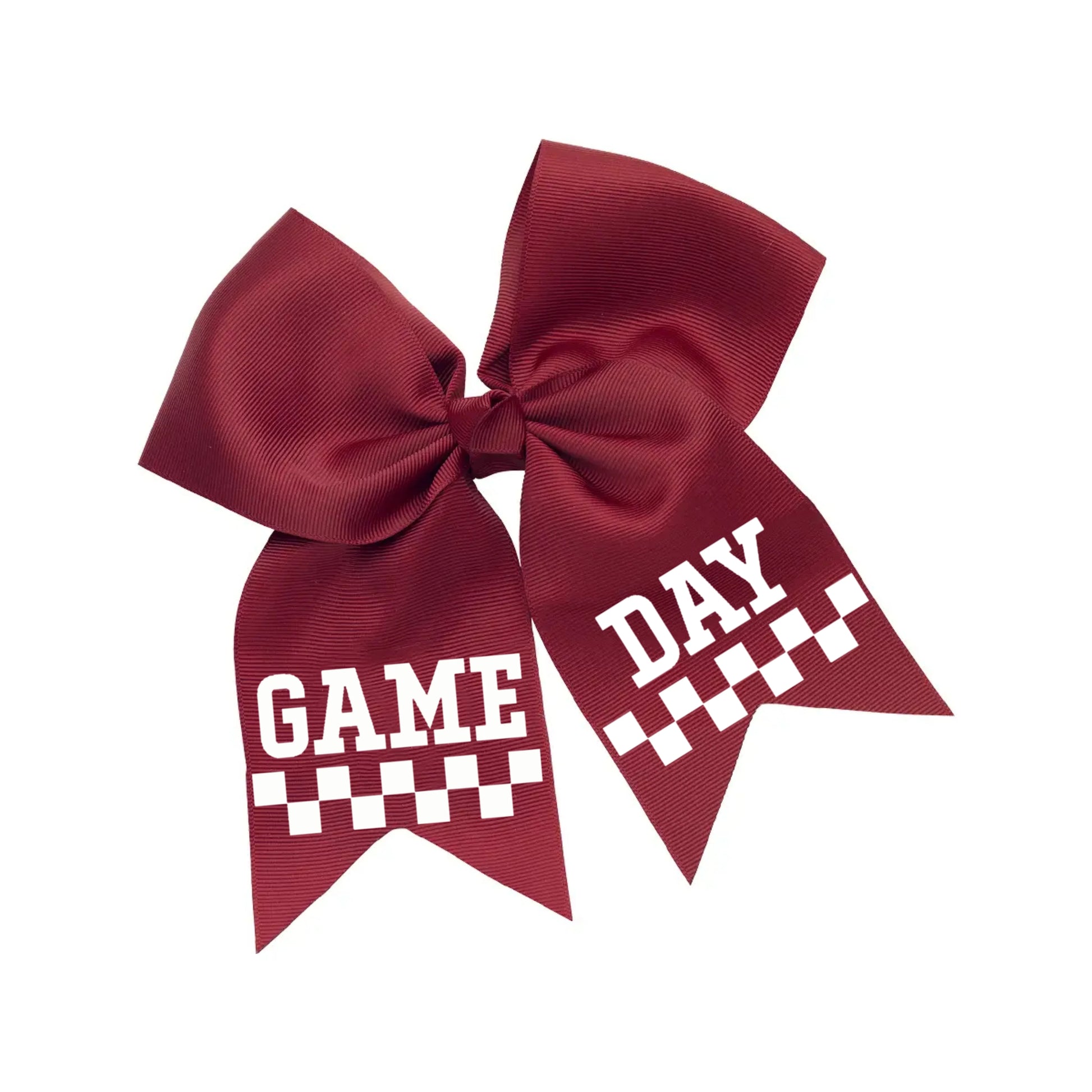Dark red game day hair bow - Summit and Nest
