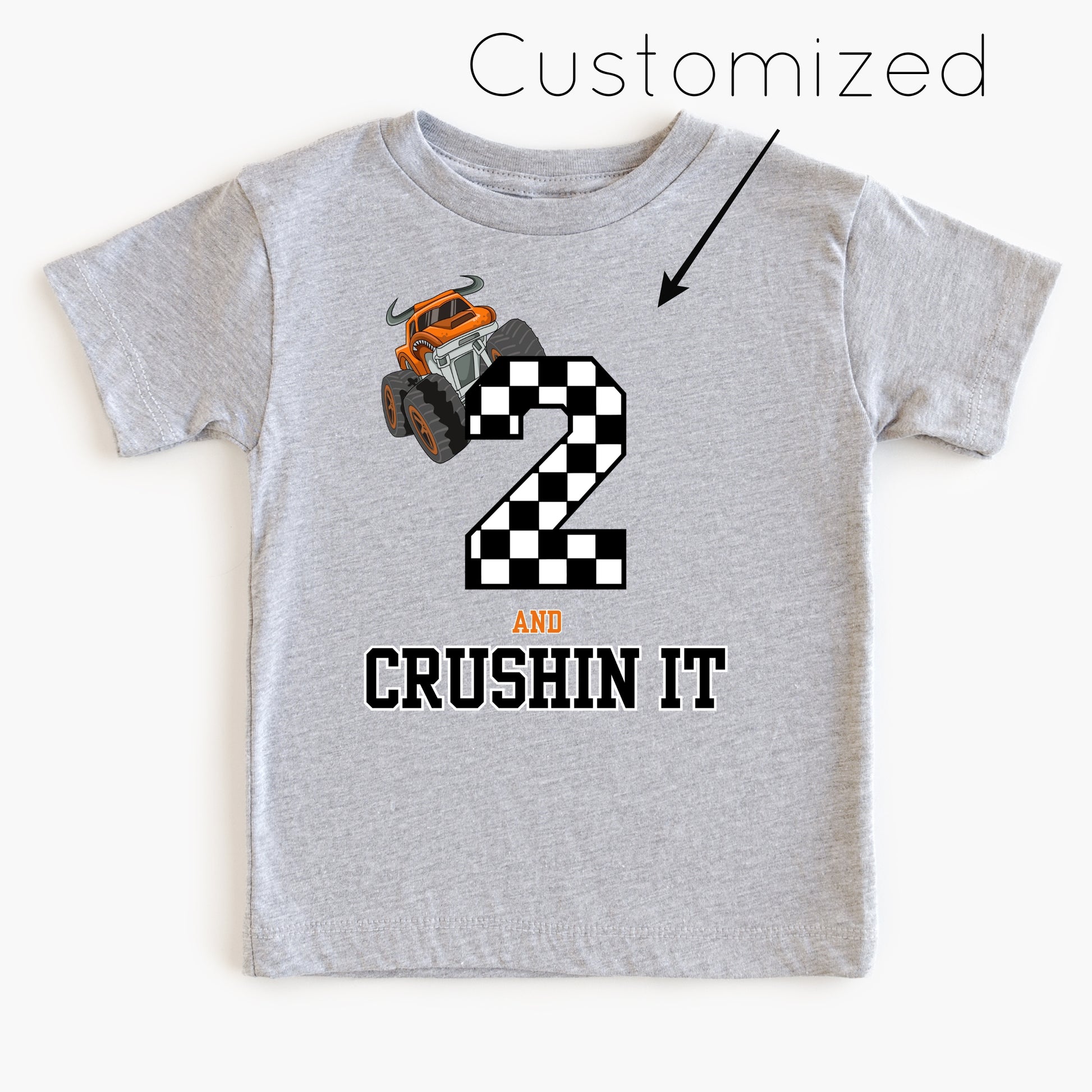 Crushin it- Customized- Monster truck children's tee shirt - Summit and Nest