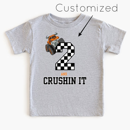 Crushin it- Customized- Monster truck children's tee shirt - Summit and Nest