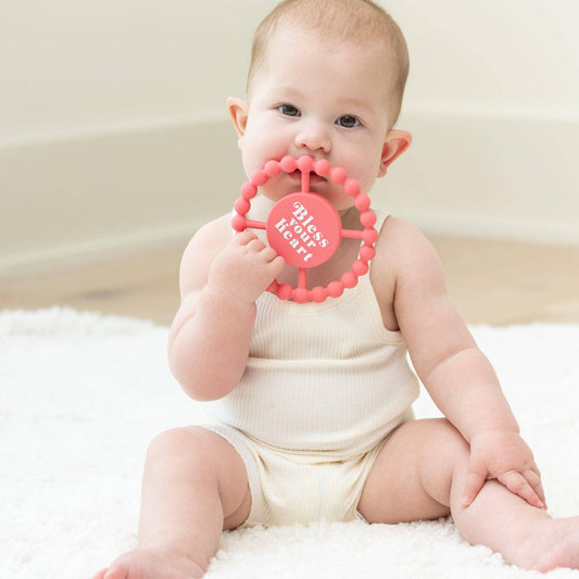Bless Your Heart- Pink- Silicone Teether - Summit and Nest