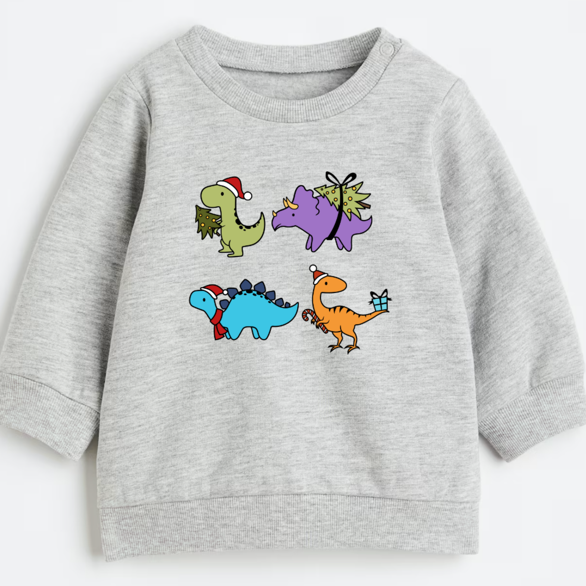 Christmas dinos- Organic cotton infant and toddler sweatshirt - Summit and Nest