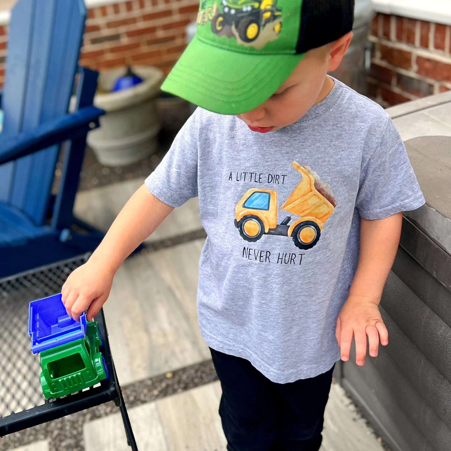A little dirt never hurt- Dump truck children's tee and infant bodysuit - Summit and Nest