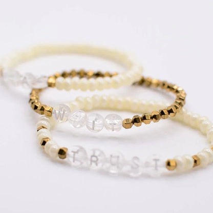 Pray Wait Trust- 3 Bracelet Set - Summit and Nest