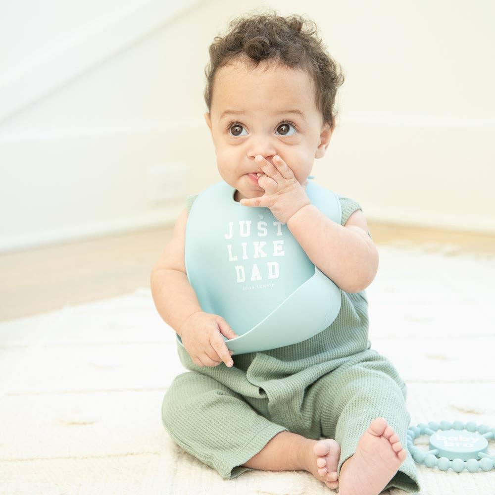 Just like Dad- Blue- Silicone Wonder Bib - Summit and Nest