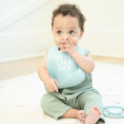 Just like Dad- Blue- Silicone Wonder Bib - Summit and Nest