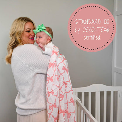 Beautiful Bows Swaddle Blanket - Summit and Nest