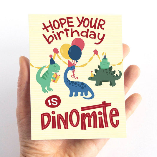 Dino-mite Children's Dinosaur Birthday Card - Summit and Nest