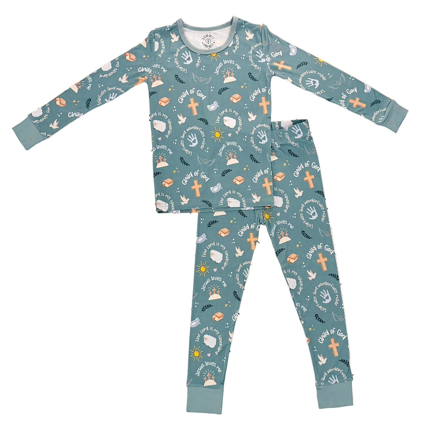 Faithful Blessings- Bamboo two piece pajama set- Toddler and big kid - Summit and Nest