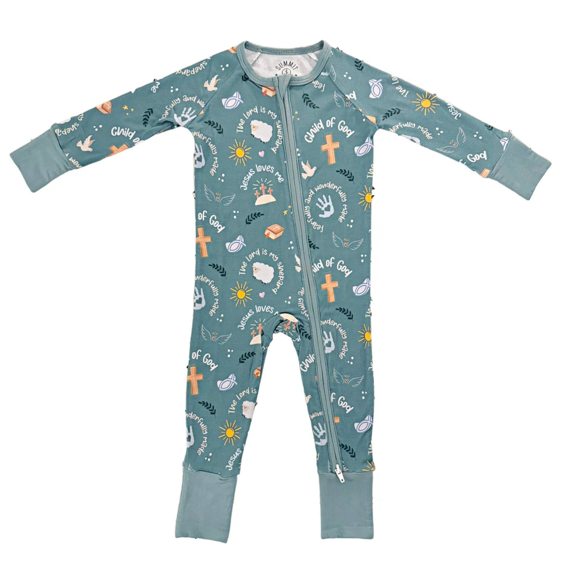 Faithful blessings- Bamboo convertible footie- Zippy pajamas - Summit and Nest