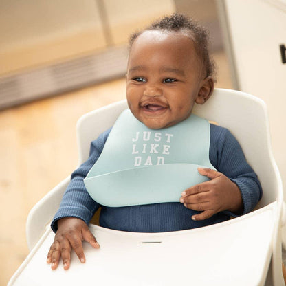 Just like Dad- Blue- Silicone Wonder Bib - Summit and Nest