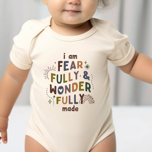 Fearfully and wonderfully made- Short sleeve tee and infant bodysuit - Summit and Nest